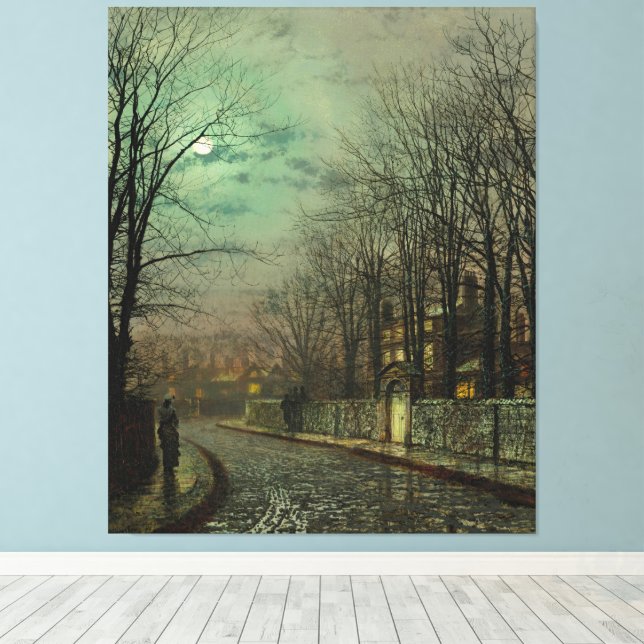 Impressão Em Tela John Atkinson Grimshaw - O Encontro (Insitu(piso de madeira))