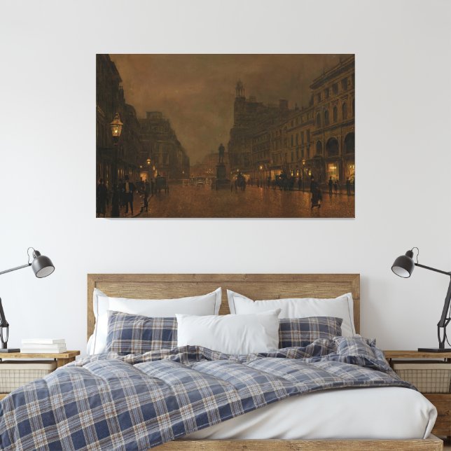 Impressão Em Tela John Atkinson Grimshaw - St Anne's Square and Exch (Insitu(Quarto))