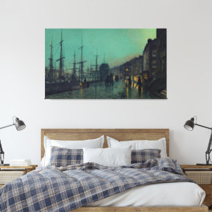 Impressão Em Tela John Atkinson Grimshaw - Transporte marítimo no Cl