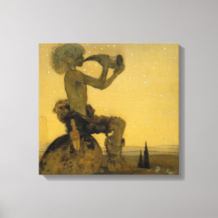 Impressão Em Tela John Bauer que fundiu em cima do chifre