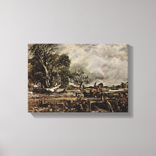 Impressão Em Tela John Constable - O Cavalo Pulando (Frente)