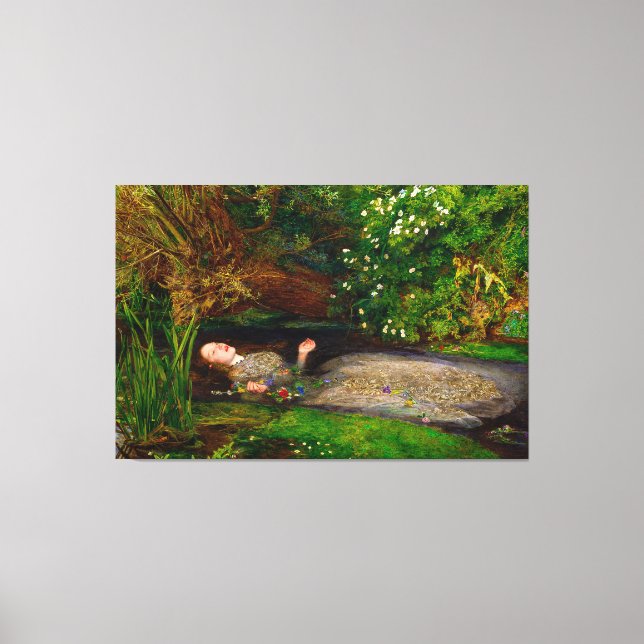 IMPRESSÃO EM TELA JOHN EVERETT MILLAIS - OFÉLIA - 1851-1852 - (Frente)