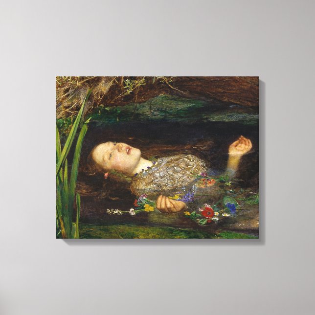 Impressão Em Tela John Everett Millais - Ophelia (Frente)