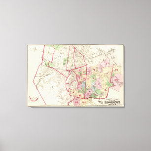Impressão Em Tela Johnston Rhode - mapa da ilha