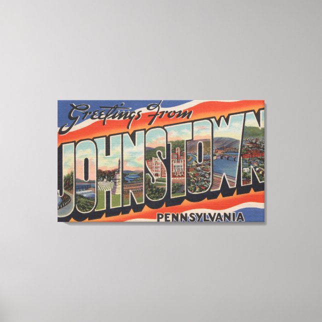 Impressão Em Tela Johnstown, Pensilvânia - Grande Cena de Letra 2 (Frente)
