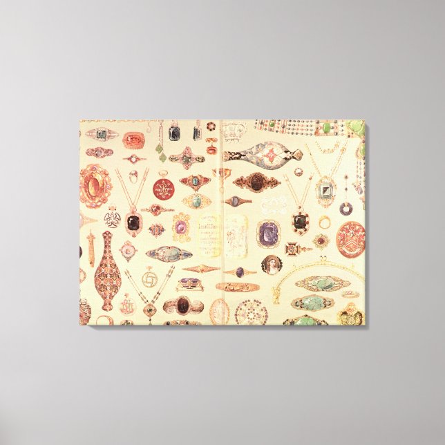 Impressão Em Tela Joias do "Catálogo da Tiffany", 1890 (Frente)