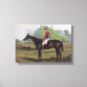 Impressão Em Tela Jóquei na pintura do vintage do cavalo de corrida