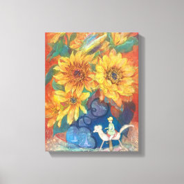 Impressão Em Tela Journey of Whimsy: Sunflower & Rainbow