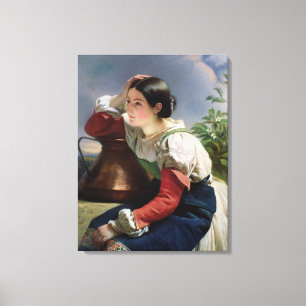 Impressão Em Tela Jovem italiano no poço, c.1833-34