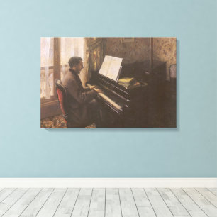 Impressão Em Tela Jovem Tocando Piano por Gustave Caillebotte