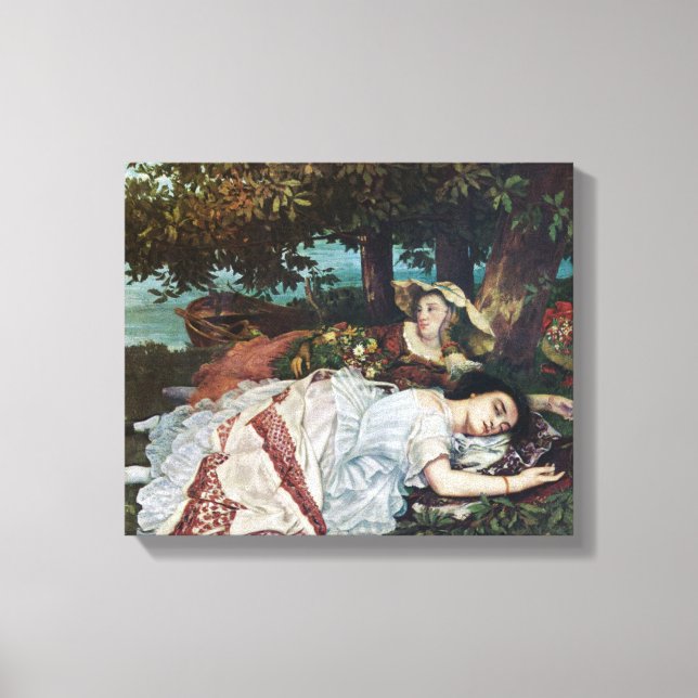 Impressão Em Tela Jovens damas nas margens do Sena (Verão) (Frente)