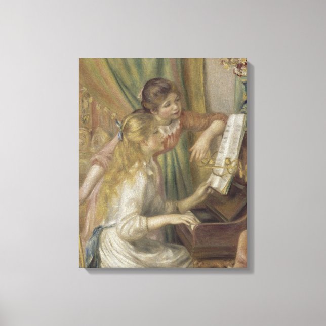 Impressão Em Tela Jovens Meninas no Piano (Frente)