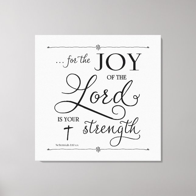 Impressão Em Tela Joy of the Lord - Nehemiah 8:10 (Frente)