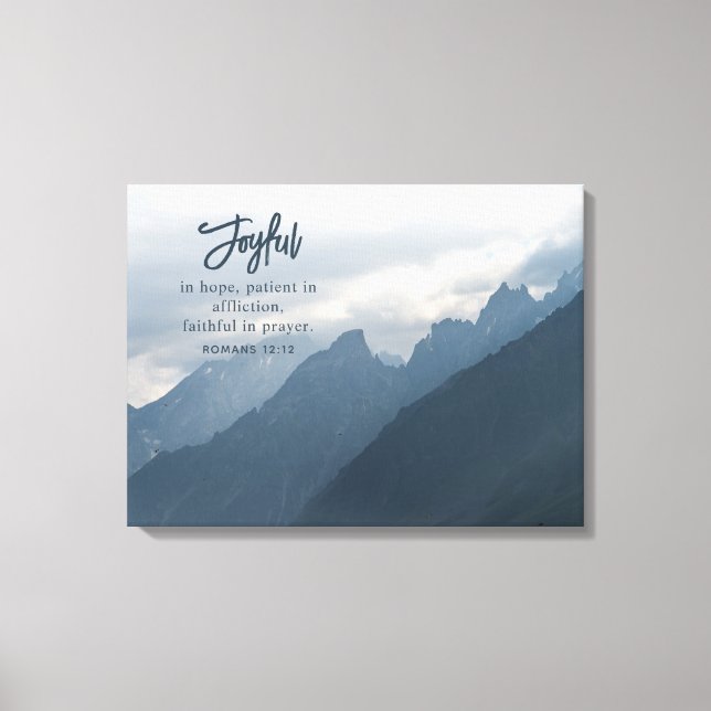 Impressão Em Tela Joyful In Hope Christian Inspirational (Frente)