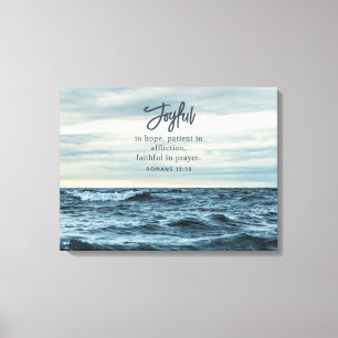 Impressão Em Tela Joyful In Hope Christian Inspirational Ocean