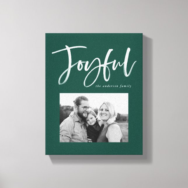 Impressão Em Tela Joyful Script | Verde (Frente)