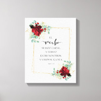 Impressão Em Tela Juan 1 14, Spanish bible verse