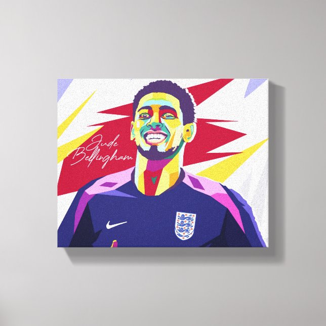 Impressão Em Tela Jude Bellingham Wpap Pop Art (Frente)