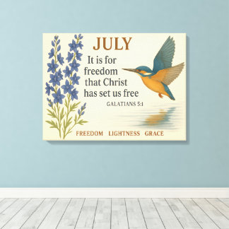 Impressão Em Tela July Freedom Inspirational Hummingbird