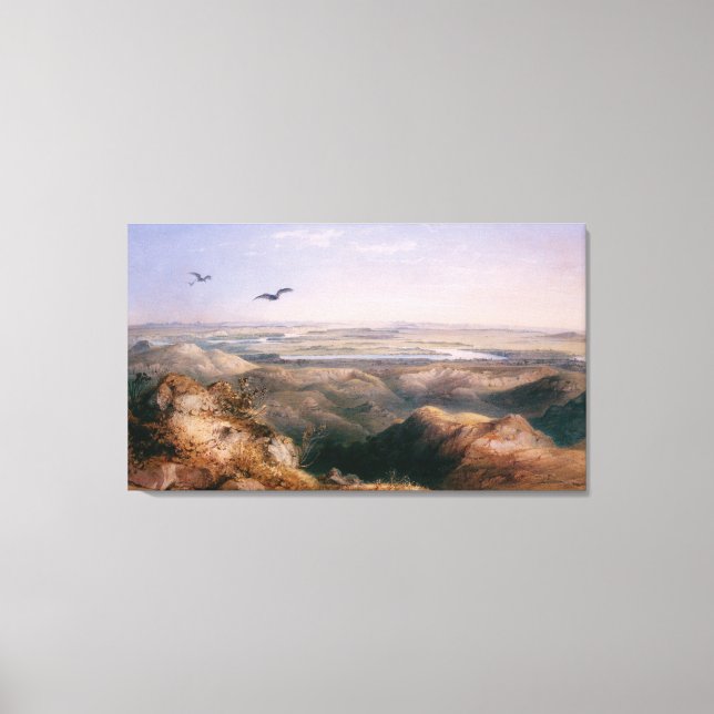 Impressão Em Tela Junção de Yellowstone e Missouri por Bodmer (Frente)