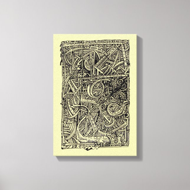 Impressão Em Tela Junção Dis, desenho de tinta (Frente)