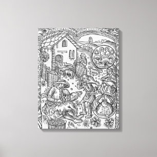 Impressão Em Tela Junho, tosquia de ovinos, Gêmeos