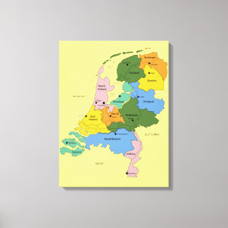 Impressão Em Tela Kaart van Nederland