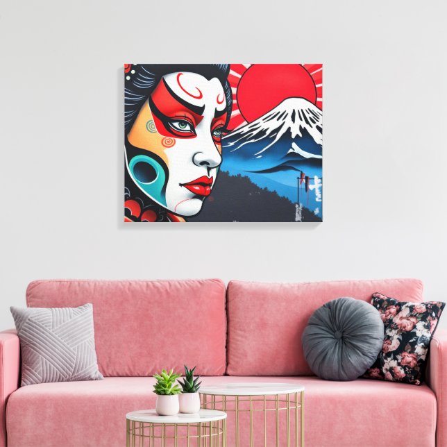 Impressão Em Tela Kabuki 4 (Insitu(Sala de estar))