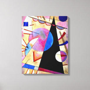 Impressão Em Tela Kandinsky - Cubismo Abstrato com Pinks e Azuis