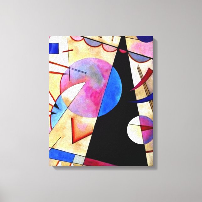 Impressão Em Tela Kandinsky - Cubismo Abstrato com Pinks e Blues (Frente)