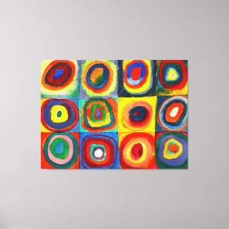 Impressão Em Tela KANDINSKY - Quadrados com Círculos Concentrados (1