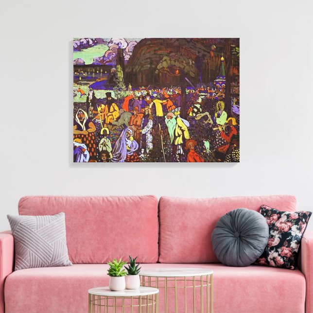 Impressão Em Tela Kandinsky - Vida Colorida, (Insitu(Sala de estar))