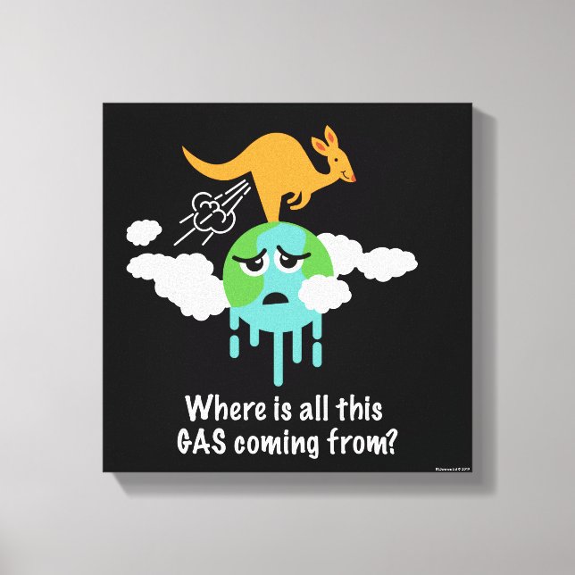 Impressão Em Tela Kangaroo Methane Fart (Frente)