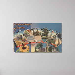 Impressão Em Tela Kansas (Capital Estatal/Flor)