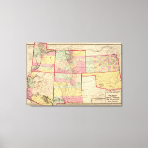 Impressão Em Tela Kansas, e arizona, Colorado, New mexico, Utá