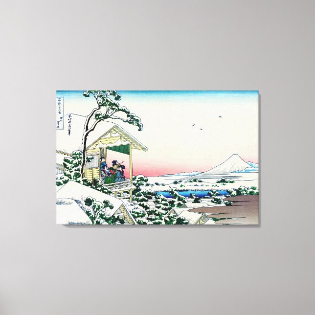 Impressão Em Tela Katsushika Hokusai - Casa de chá em Koishikawa (Frente)