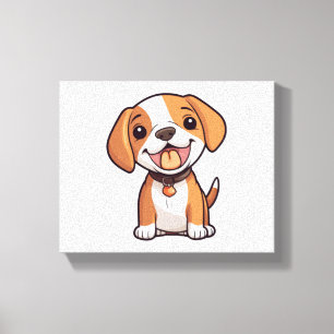 Impressão Em Tela Kawaii Beagle Puppy