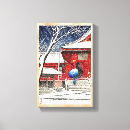 Impressão Em Tela Kawase Hasui Neve no Ueno Kiyomizudo hanga arte