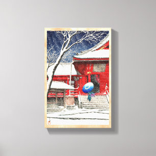 Impressão Em Tela Kawase Hasui Neve no Ueno Kiyomizudo hanga arte