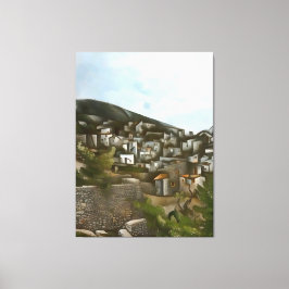 Impressão Em Tela Kayakoy Histórica Grego Casas Abstrato artísticas