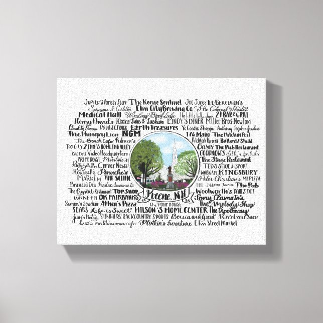 Impressão Em Tela Keene, NH - Agora e Depois (Frente)