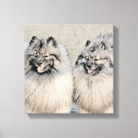 Keeshond Brothers Painting - Arte Original de Cach