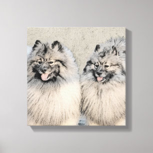 Impressão Em Tela Keeshond Brothers Painting - Arte Original de Cãe