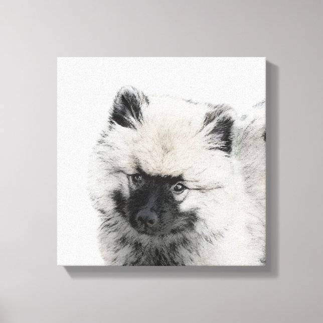 Impressão Em Tela Keeshond Puppy Drapy - Arte Cachorro Original Boni (Frente)