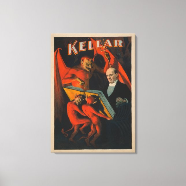 Impressão Em Tela Kellar Devil e Demônios com Poster de Magia (Frente)