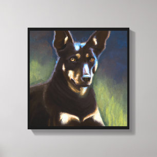 Impressão Em Tela Kelpie Australiano - Retrato de Cachorro