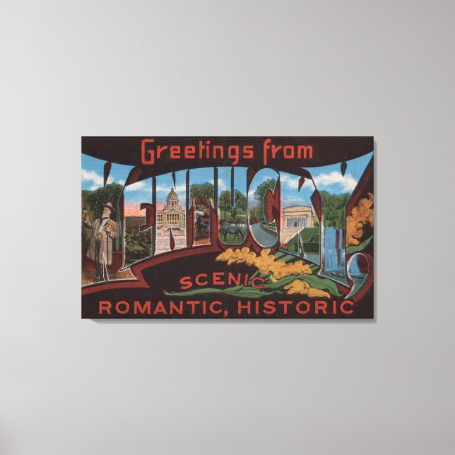 Impressão Em Tela KentuckyLarge - Letra ScenesKentucky 3 (Frente)