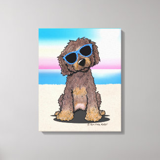 Impressão Em Tela KiniArt Chocolate Doodle Beach