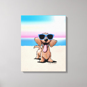 Impressão Em Tela KiniArt Wirehaired Dachshund Dog Beach