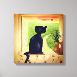 Impressão Em Tela Kitty in the Window
